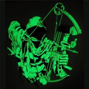 Grim Reaper Hunter Deer Bow Arrow Cam Car Truck Laptop Glow Vinyl Decal Sticker